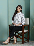 Women Cotton White Printed Tunic.