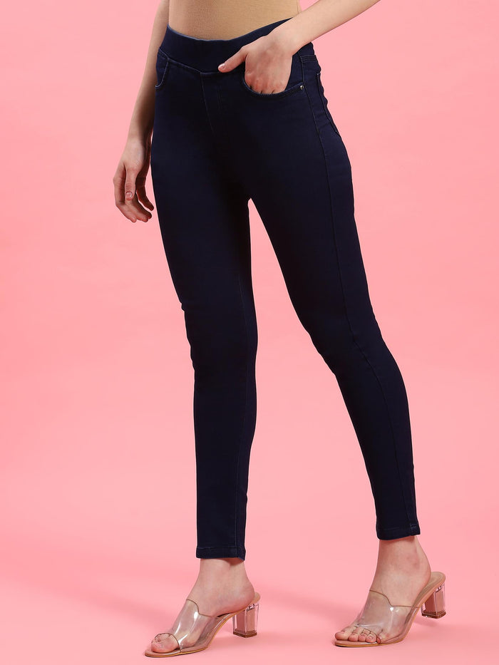 Women Denim Blue Narrow Jegging.