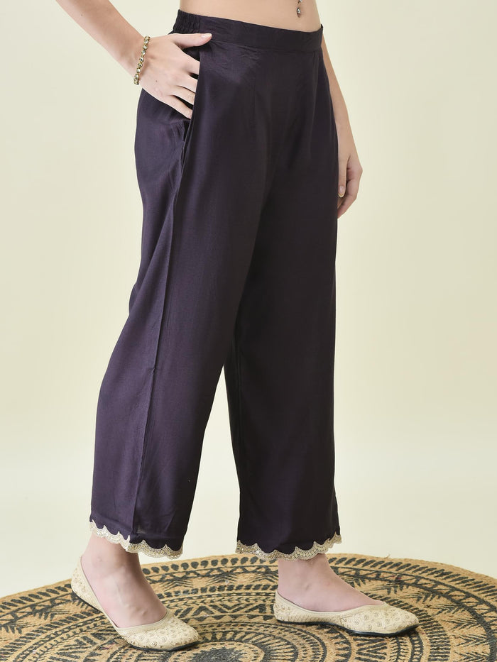 Women Dola Jacquard Grey Kurta Comfort Pant Dupatta.