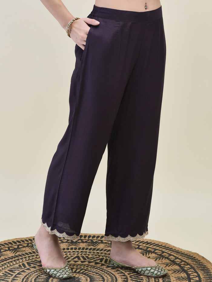 Women Dola Jacquard Grey Woven Kurta Comfort Pant Dupatta.
