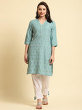 Women Green Printed Kurta.