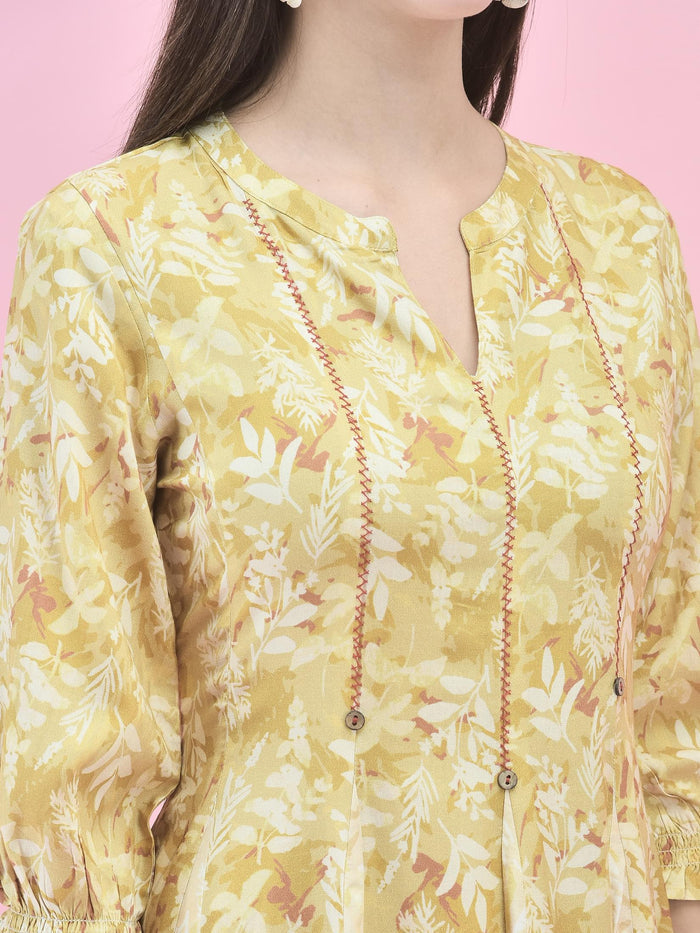 Women Lime Green Liva Rayon Dress.