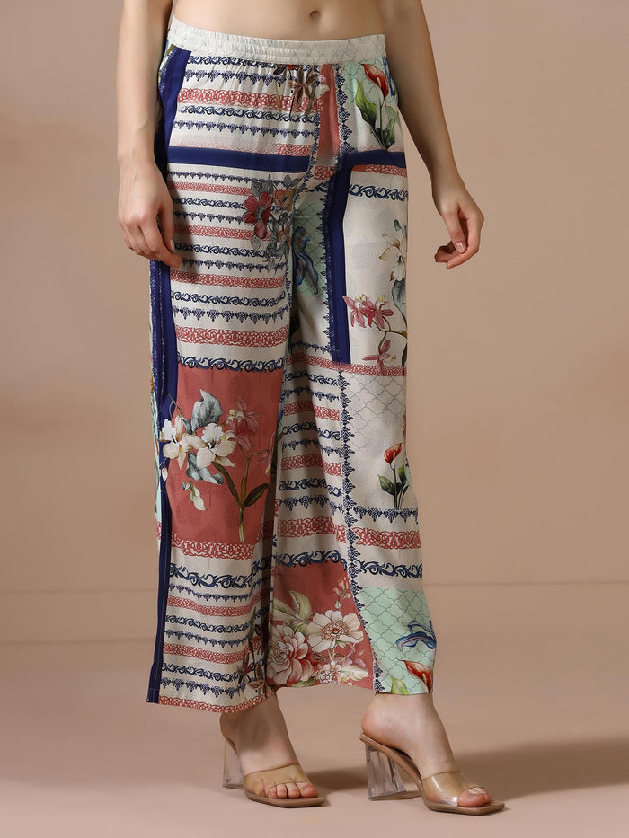 Women Liva Beige Printed Co Ord Set.