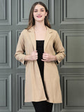 Women Liva Beige Solid Shrug.