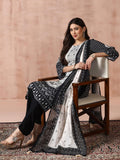 Women Liva Black Printed Kurta Comfort Pant Dupatta.