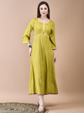 Women Liva Green Solid Dress.