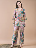 Women Liva Lilac Abstract Print Co-Ord Set.