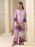 Women Liva Lilac Floral Print Co-Ord Set.