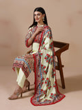 Women Liva Lime Yellow Printed Kurta Comfort Pant Dupatta.