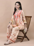 Women Liva Multicolor Ikat Print Co-Ord Set.