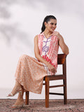 Women Liva Peach Multi Printed Dress