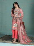 Women Liva Pink Multi Printed Kurta Comfort Pant Dupatta.