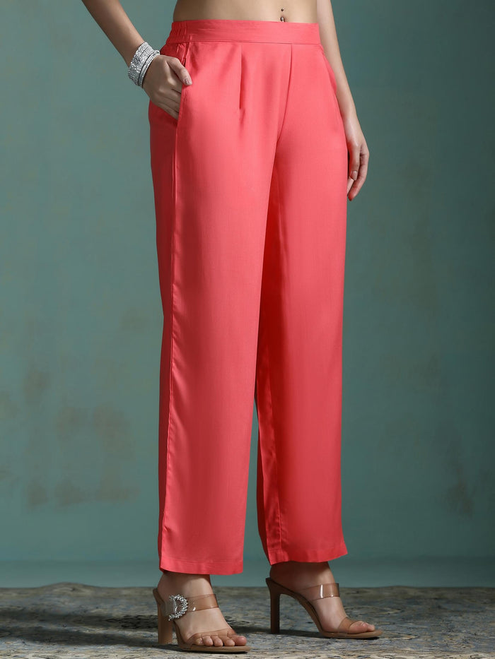 Women Liva Pink Multi Printed Kurta Comfort Pant Dupatta.