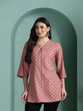 Women Liva Pink Printed Tunic.