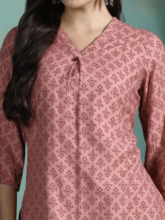 Women Liva Pink Printed Tunic.