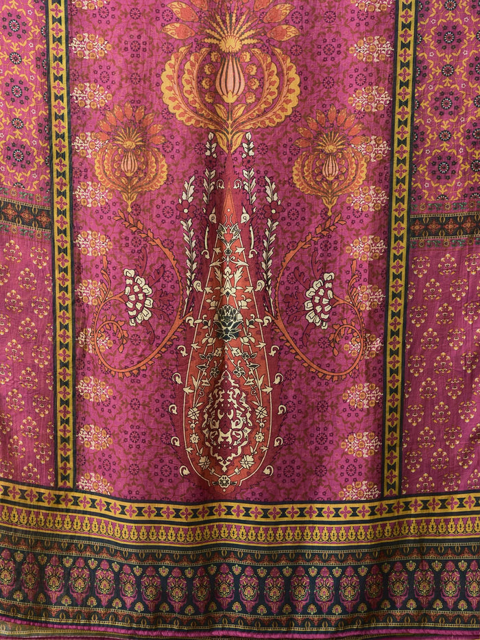 Women Liva Rayon Blue Butti Print Kurta Comfort Pant Dupatta.