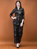 Women Liva (Rayon) Grey Floral Print Co-Ord Set.