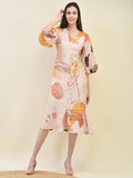 Women Liva Rayon Multicolor Abstract Print Dress.