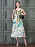 Women Liva (Rayon) Multicolor Printed Dress.