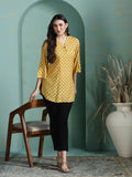 Women Liva Yellow Printed Tunic.