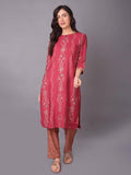 Women Maroon Floral Printed Kurta With Trouser.