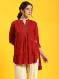 Women Maroon Printed Tunic.