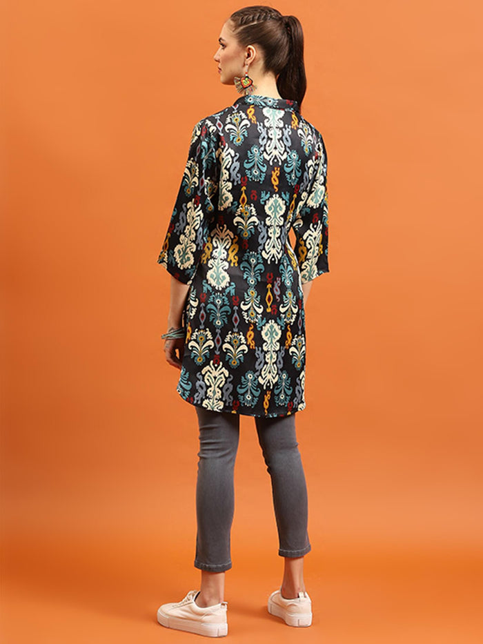 Women Multicolor Aztec Printed Kurti.