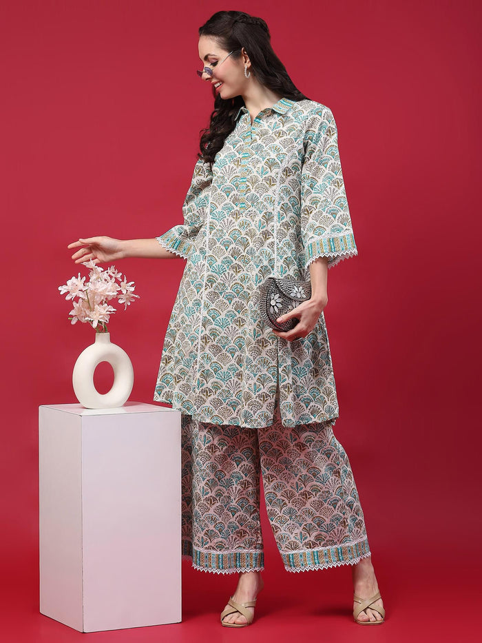 Women Multicolor Floral Printed Co-Ord Set.