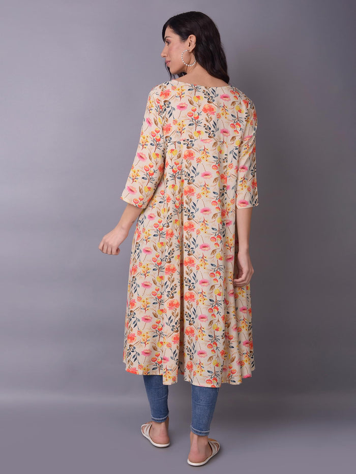 Women Multicolor Floral Printed Kurta.