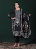 Women Muslin Black Printed Kurta Comfort Pant Dupatta.