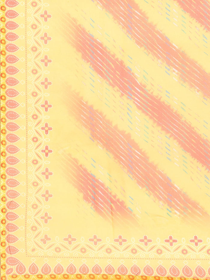 Women Mustard Geometric Print Kurta Comfort Pant Dupatta.