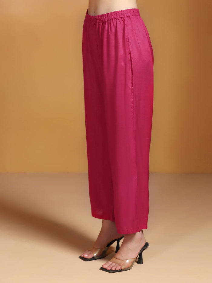 Women Natural Crepe Mustard Printed Kurta Comfort Pant With Dupatta.