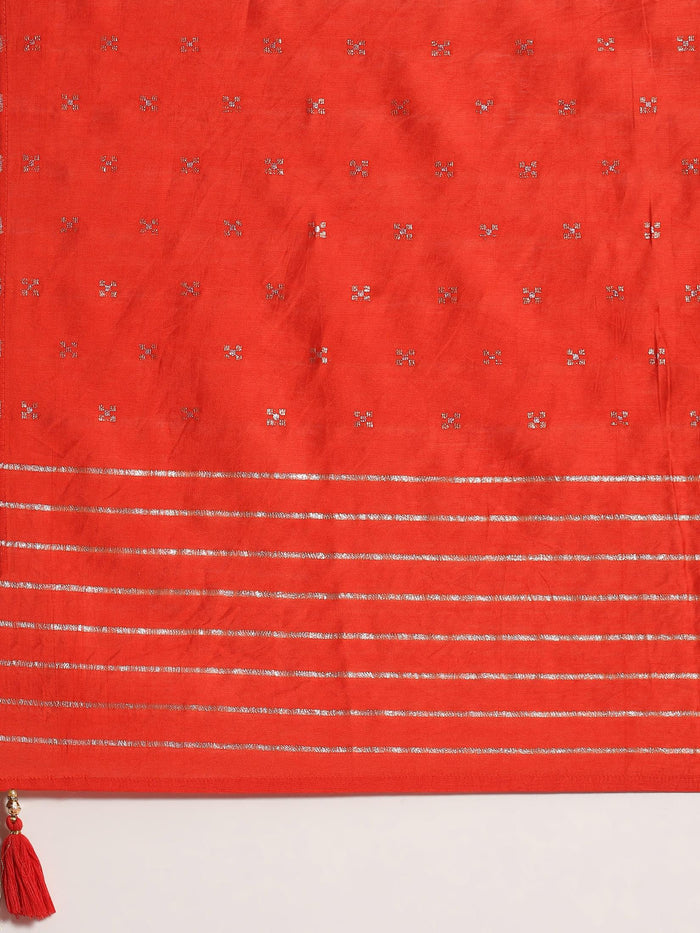 Women Off White Embroidered Kurta Trouser Dupatta.