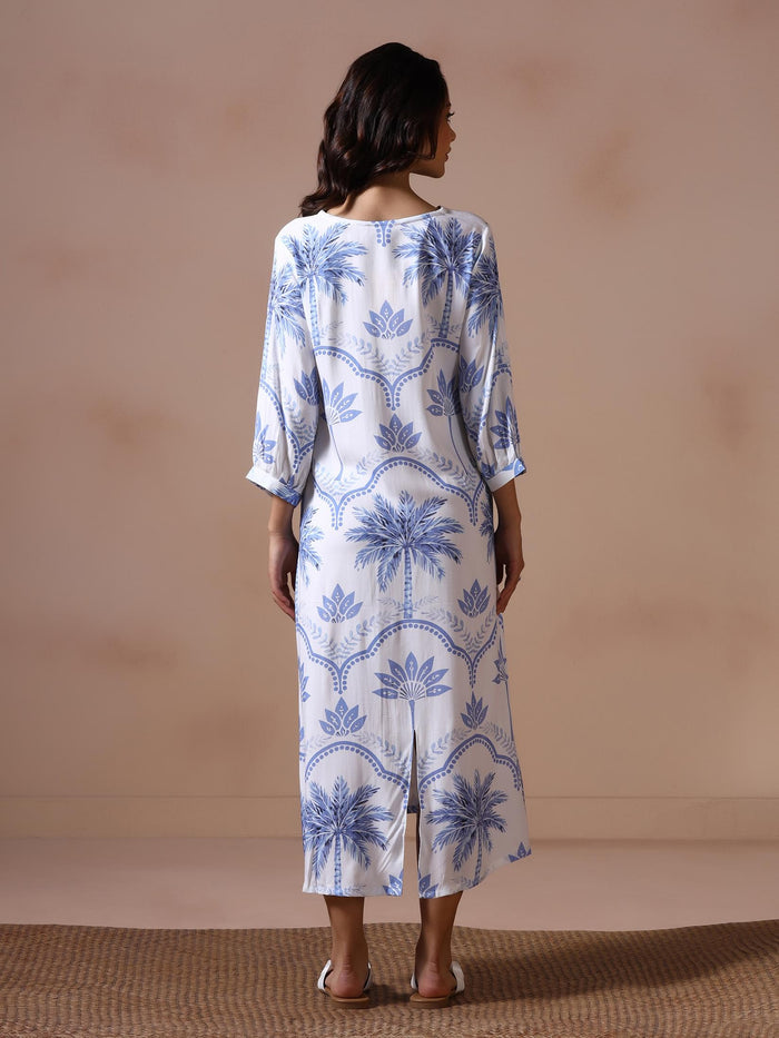 Women Off White Liva Printed Dress.