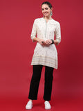 Women Off White Printed Kurti.