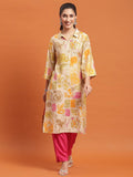 Women Olive Abstract Print Kurta.