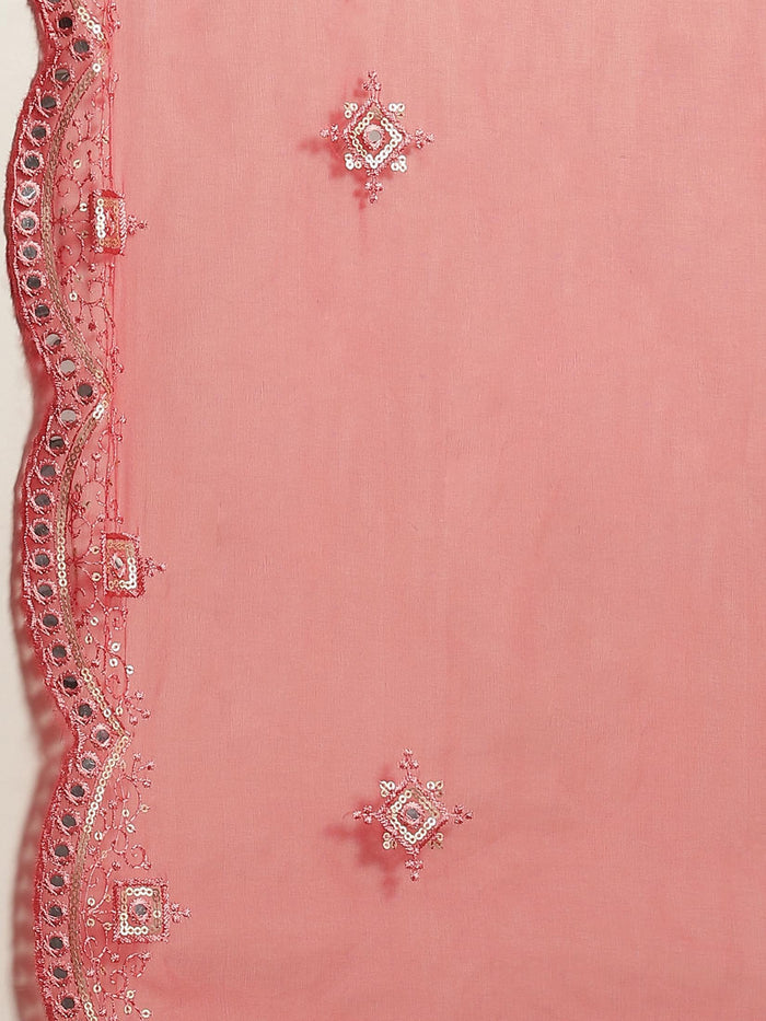 Women Olive Embroidered Kurta Comfort Pant Dupatta.