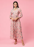 Women Pink Floral Printed Dress.