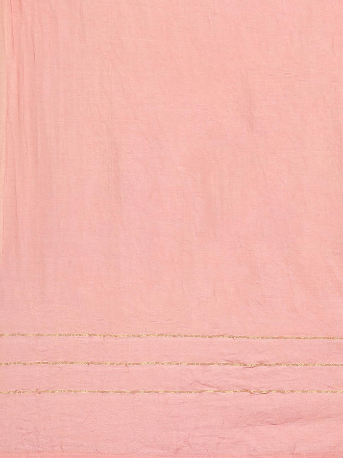 Women Pink Ornamental Printed Kurta Comfort Pant Dupatta.