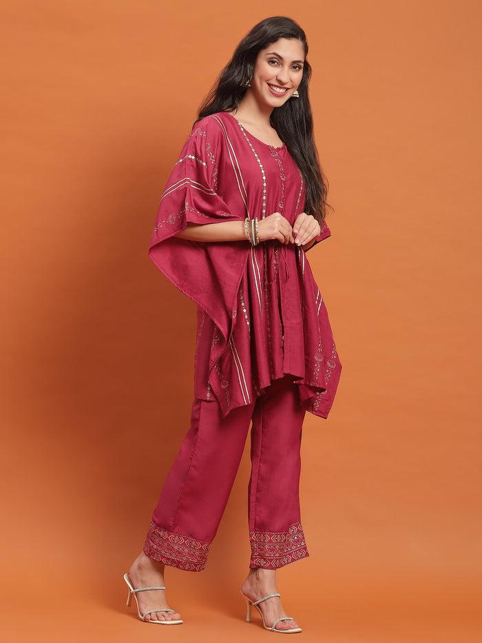 Women Pink Printed Co-Ord Set.