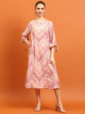 Women Purple Geometric Printed Dress.