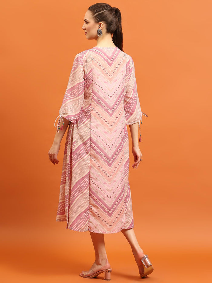 Women Purple Geometric Printed Dress.