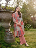 Women Rayon Rust Multi Kurta With Comfort Pant.