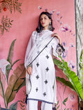 Women Rayon White Kurta Comfort Pant Dupatta.