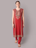 Women Red Kurta With Trouser.