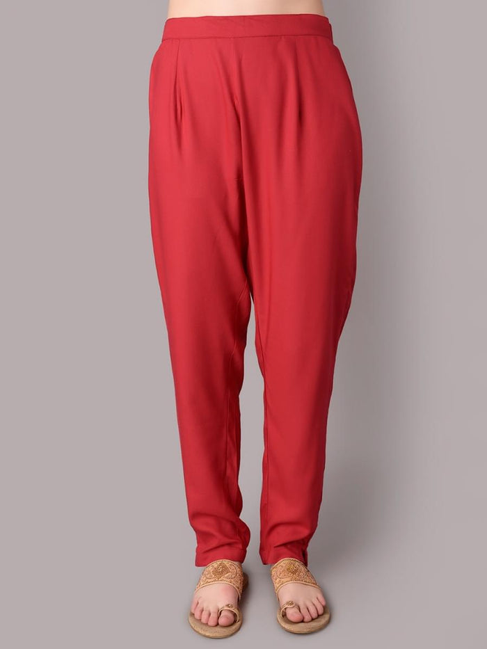 Women Red Kurta With Trouser.