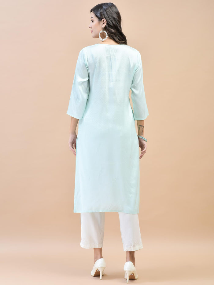 Women Shantoon Blue Solid Kurta.