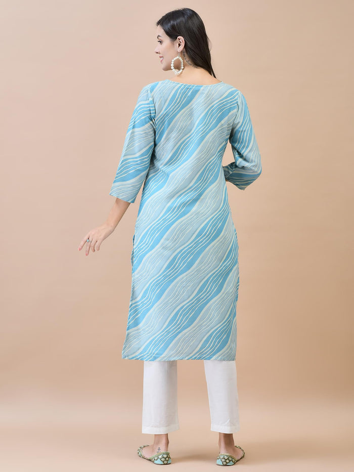 Women Shantoon Blue Solid Kurta.