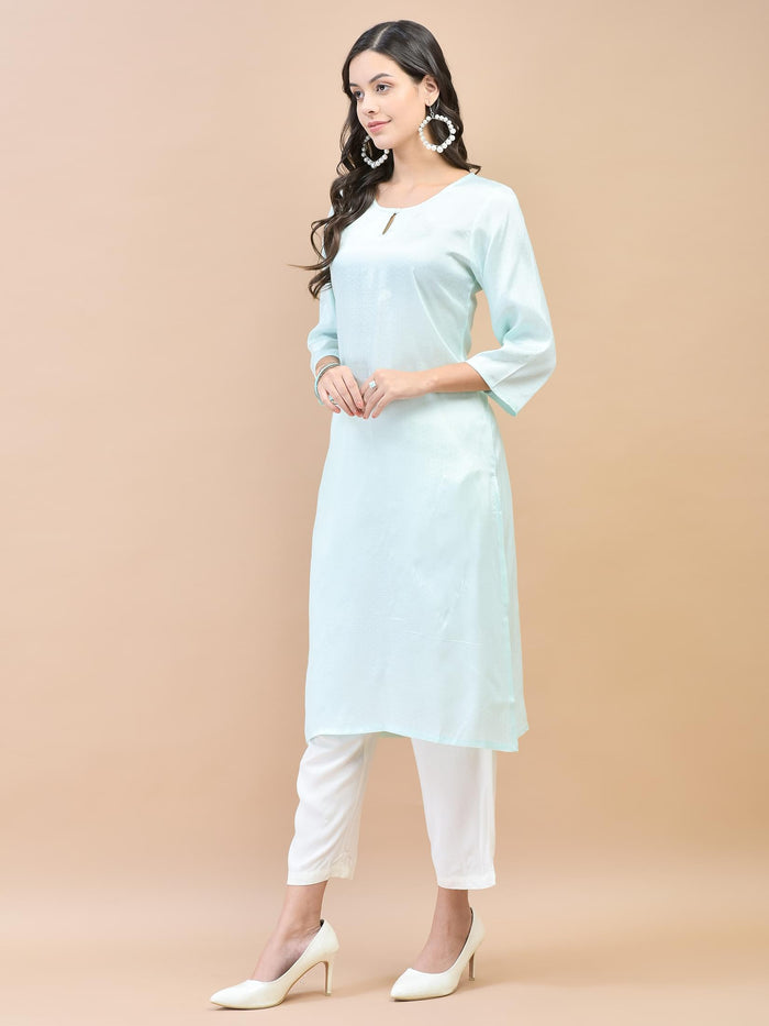 Women Shantoon Blue Solid Kurta.
