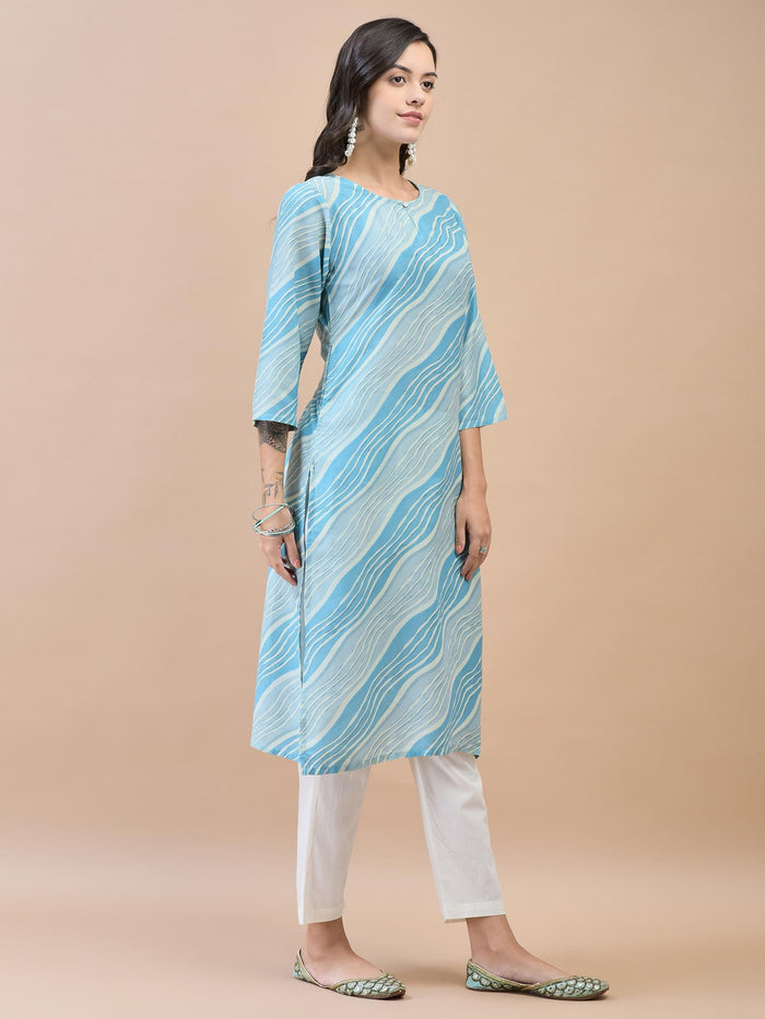 Women Shantoon Blue Solid Kurta.